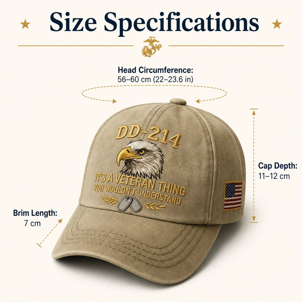 Proud DD-214 Veteran 3D Embroidered Cap – Wear Your Service with Honor